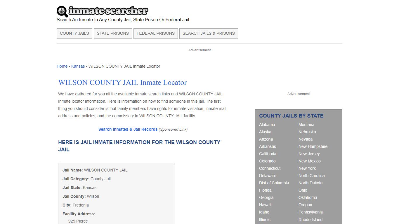 WILSON COUNTY JAIL Inmate Locator - Inmate Searcher